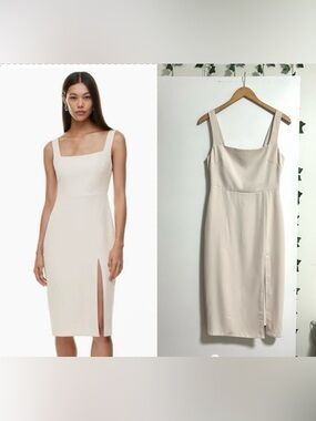 Babaton '90s Slit Dress Sz 8 Bone